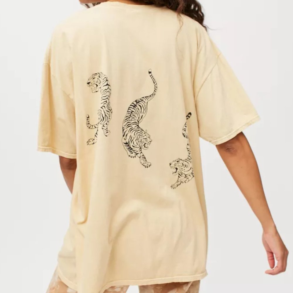 Urban Outfitters Tiger Yellow T-Shirt Dress